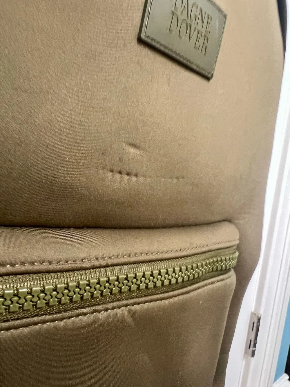 Dagne Dover Dakota Neoprene Backpack Olive Green Medium Travel Laptop Bag